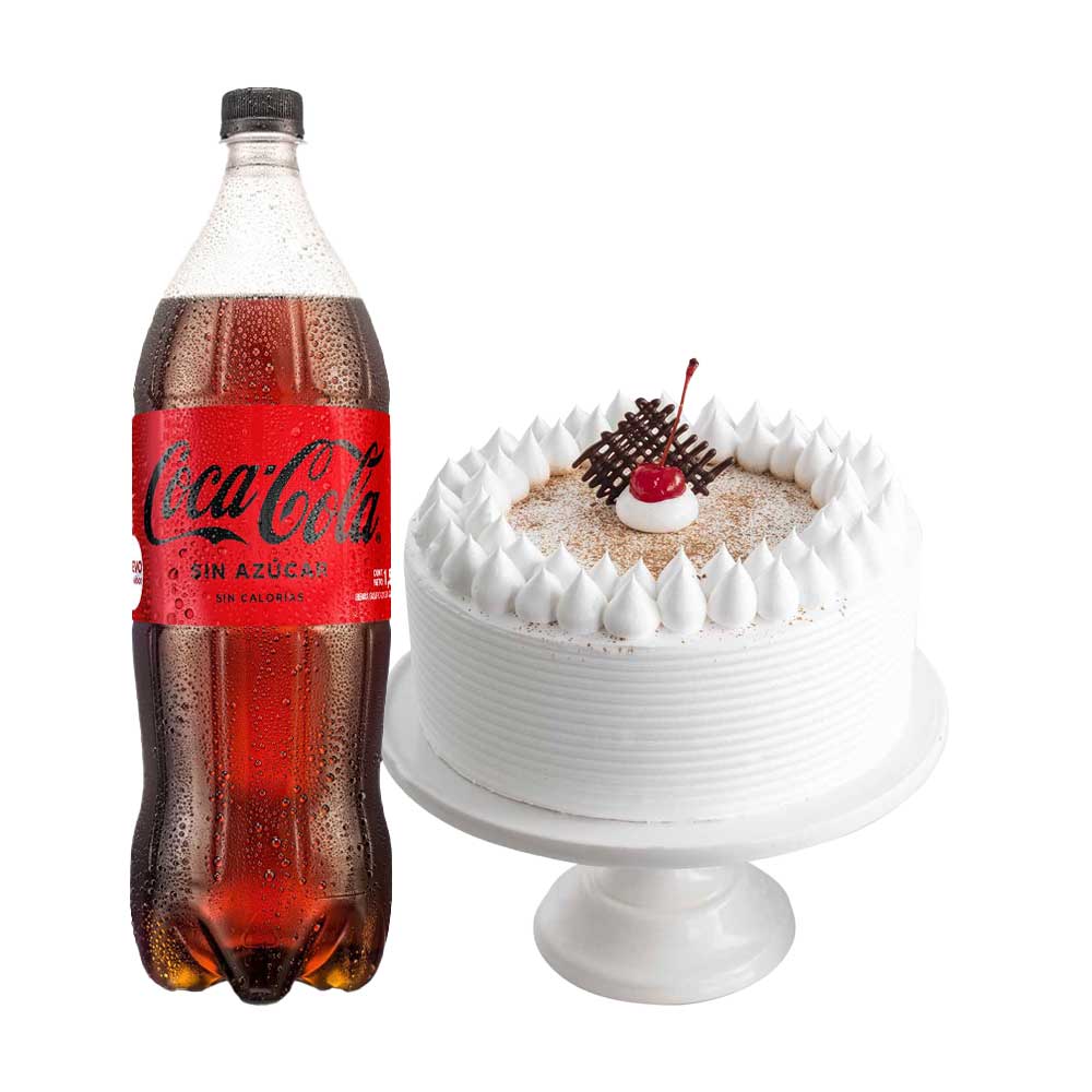 Pack Torta 3 Leches Vainilla Chica LA FLORENCIA 1un + Gaseosa COCA COLA Sin Azúcar Botella 1.5L