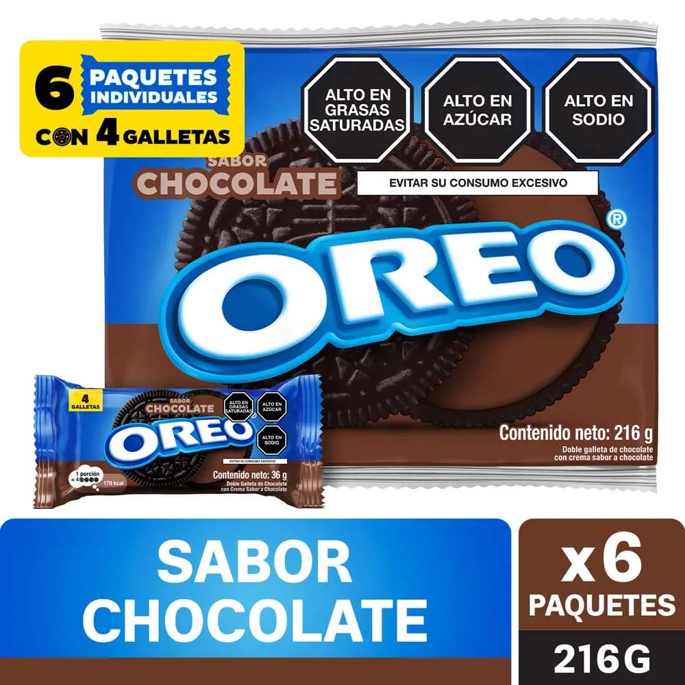 Galleta NABISCO Oreo Chocolate Paquete 6un