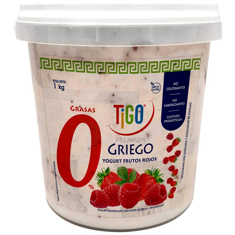 Yogurt Griego TIGO Frutos Rojos Pote 1Kg