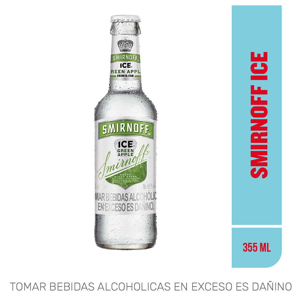 Licor Preparado SMIRNOFF Ice Green Apple Botella 355ml