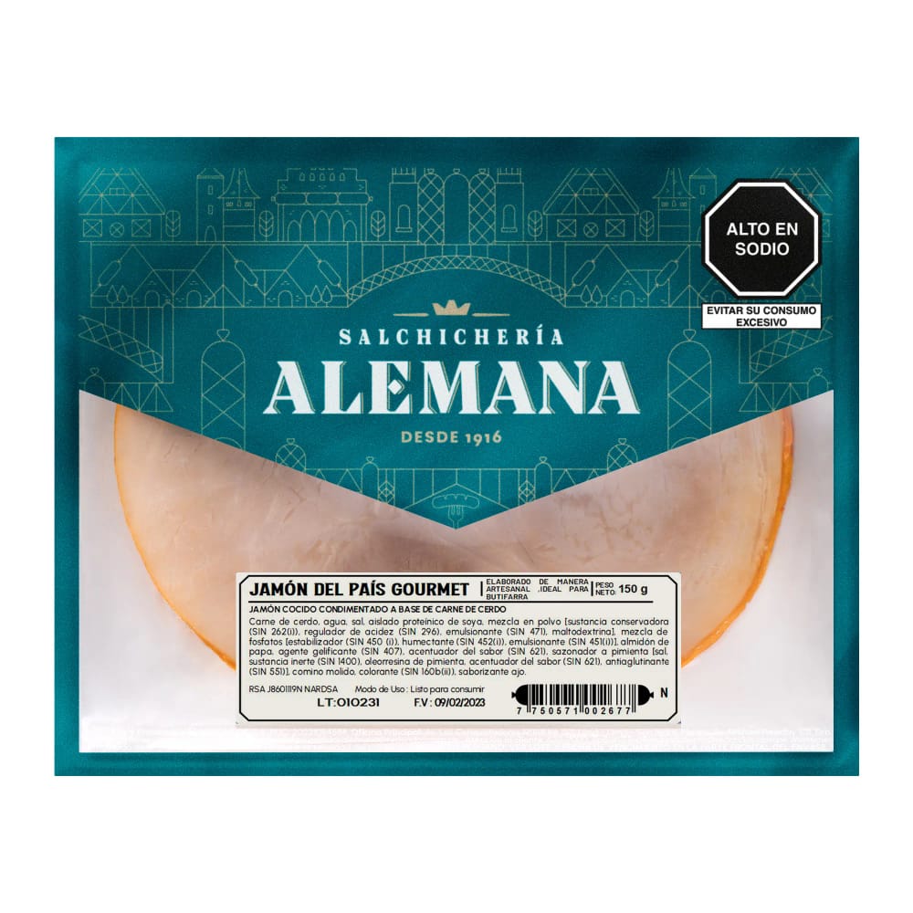 Jamón del País Gourmet SALCHICHERÍA ALEMANA Paquete 150g