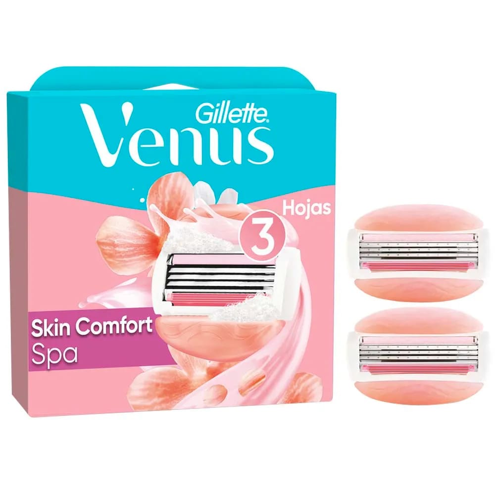 Repuestos para Máquina de Afeitar Gillette VENUS Spa 3 Hojas Paquete 2un