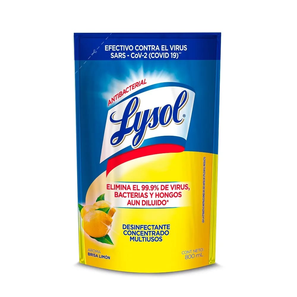Desinfectante para Pisos LYSOL Limón Doypack 800ml