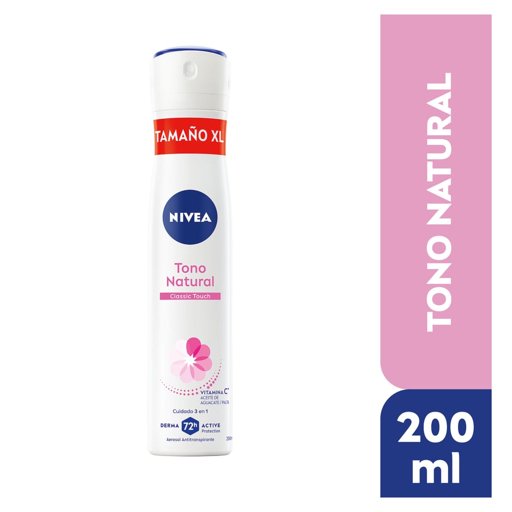 Desodorante para Mujer en Aerosol NIVEA Tono Natural Classic Touch Frasco 200ml