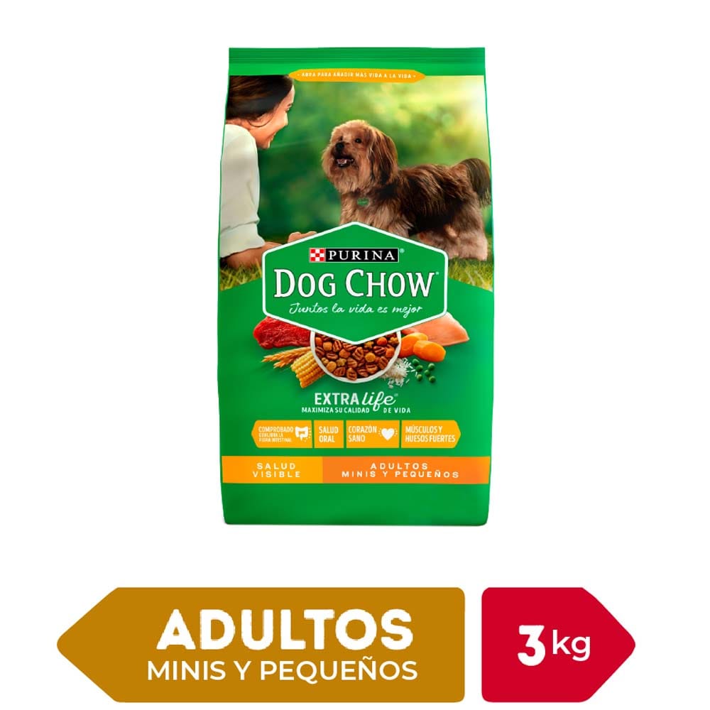 Alimento para Perro DOG CHOW Adulto Minis y Pequeños Bolsa 3Kg