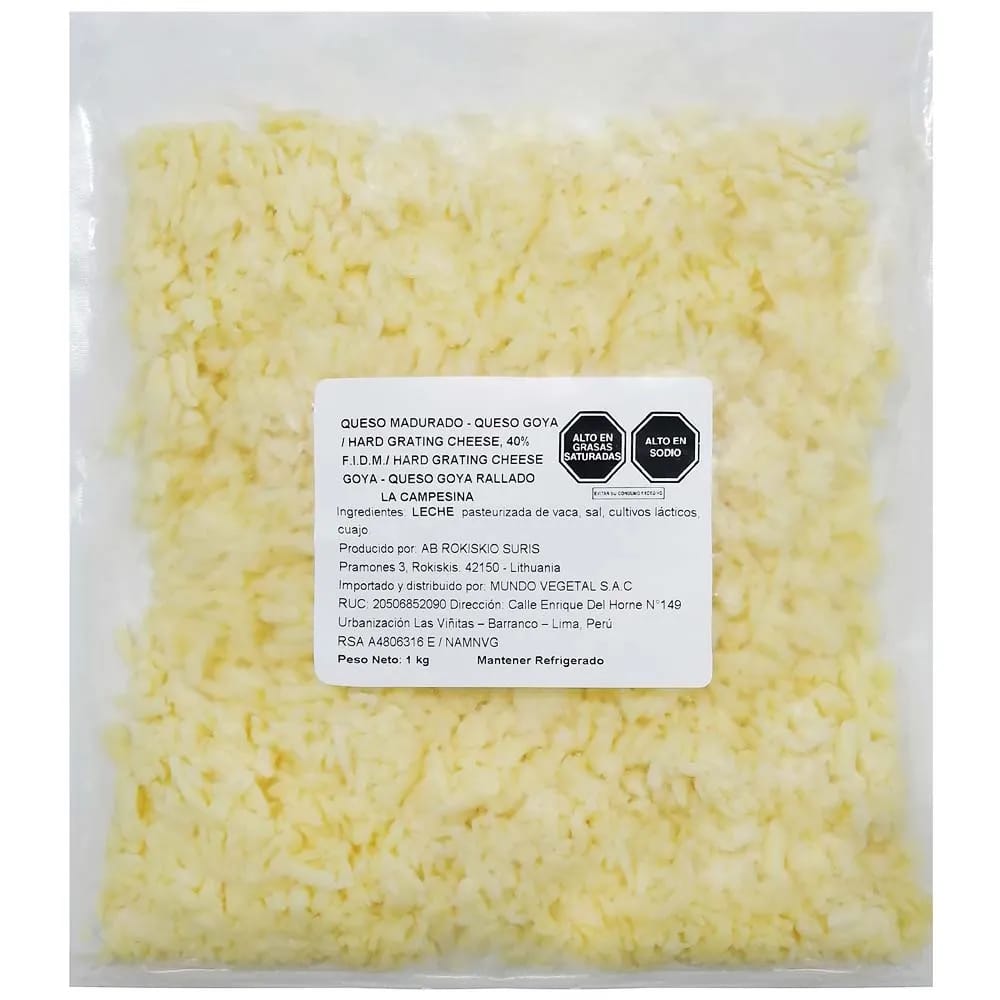 Queso Goya Rallado LA CAMPESINA Paquete 1kg