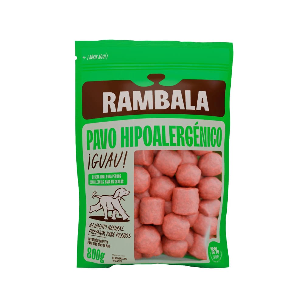 Alimento Húmedo para Perro RAMBALA Hipoalergénico Sabor Pavo Doypack 800g