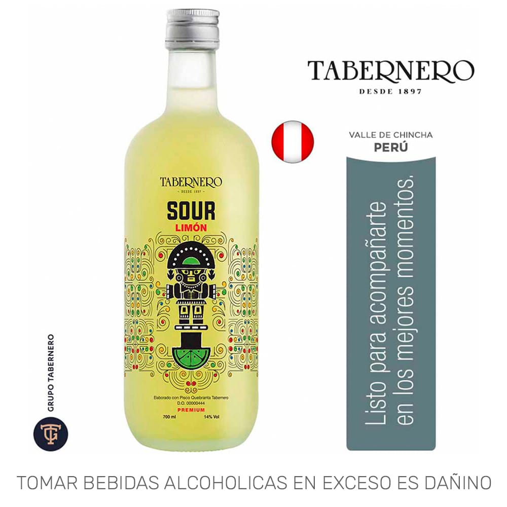 Pisco Sour TABERNERO Limón Botella 700ml