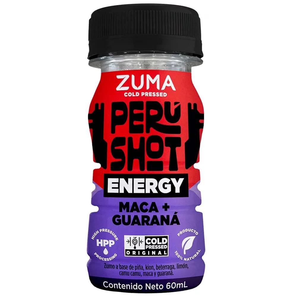 Jugo Cold Pressed Perú Shot Energy ZUMA Botella 60ml