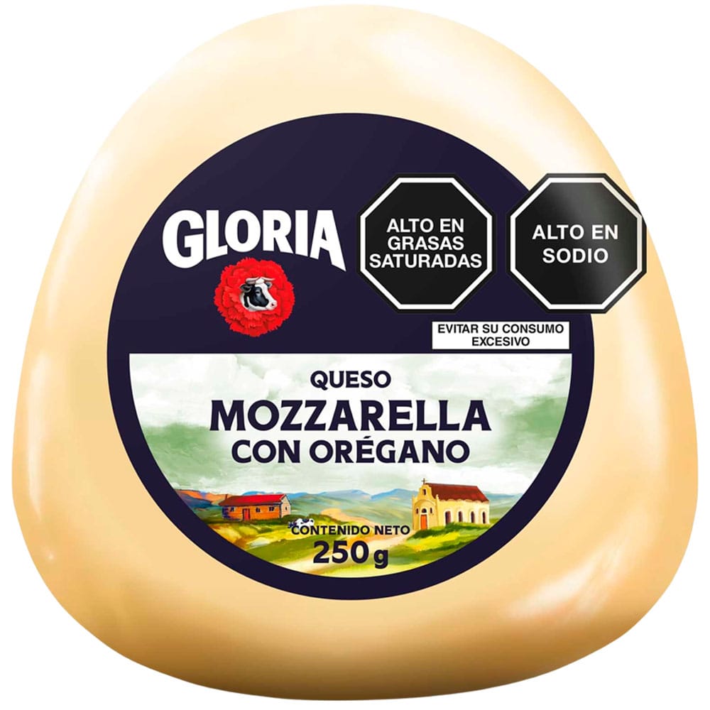 Queso Mozzarella Orégano en Bola GLORIA Paquete 250g