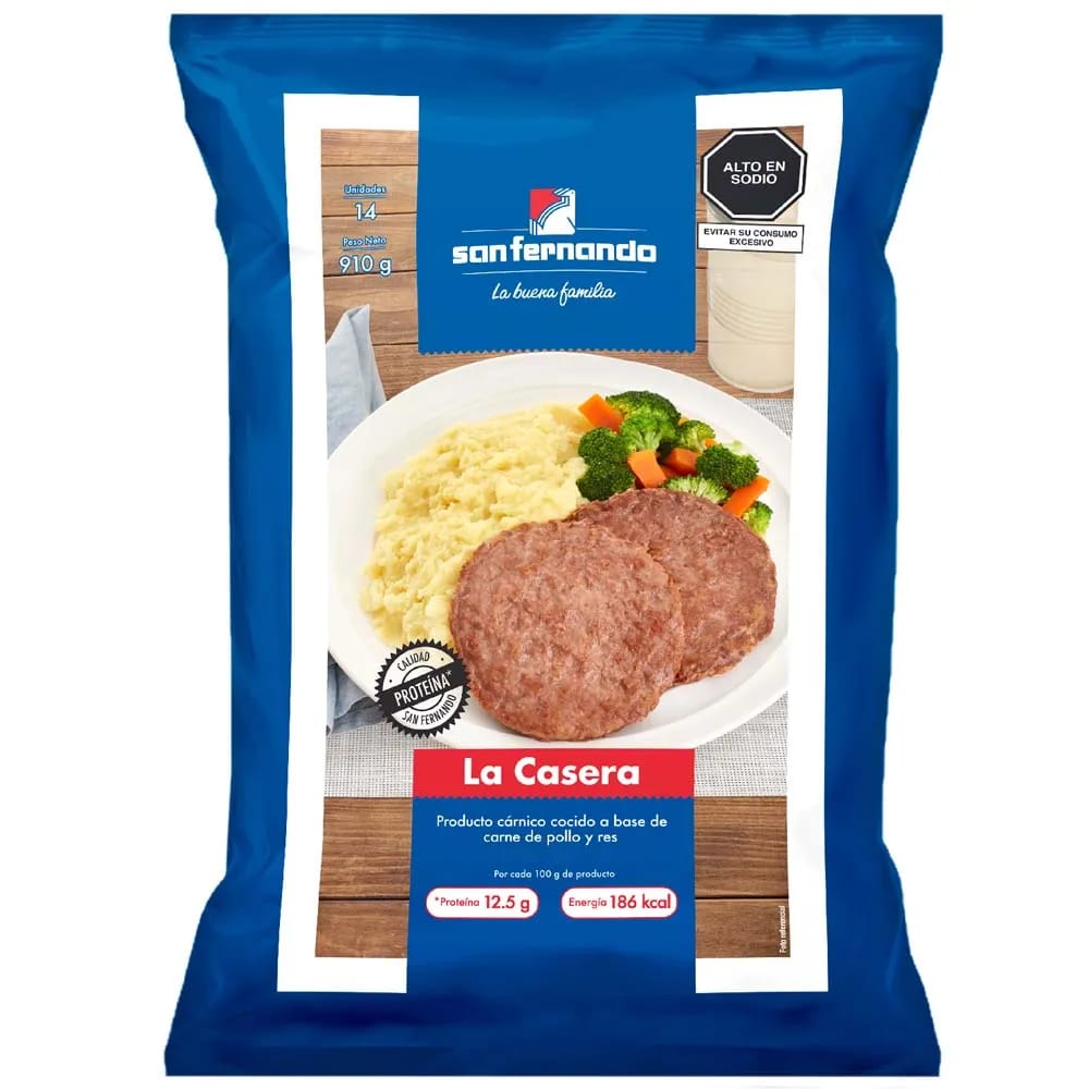 Hamburguesa de Carne La Casera SAN FERNANDO Bolsa 910g