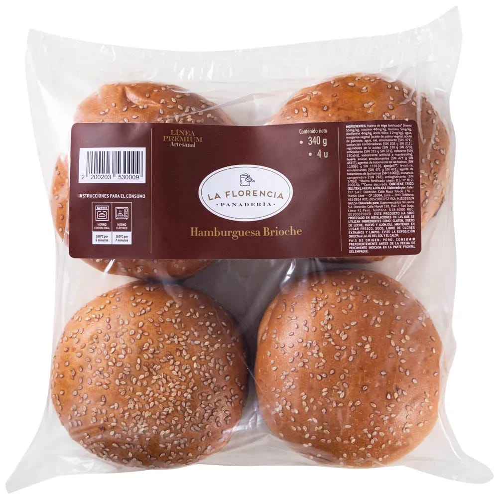 Pan Hamburguesa Brioche LA FLORENCIA Bolsa 340g