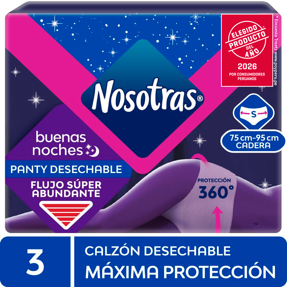 Toallas Higiénicas NOSOTRAS Buenas Noches Talla S Paquete 3un