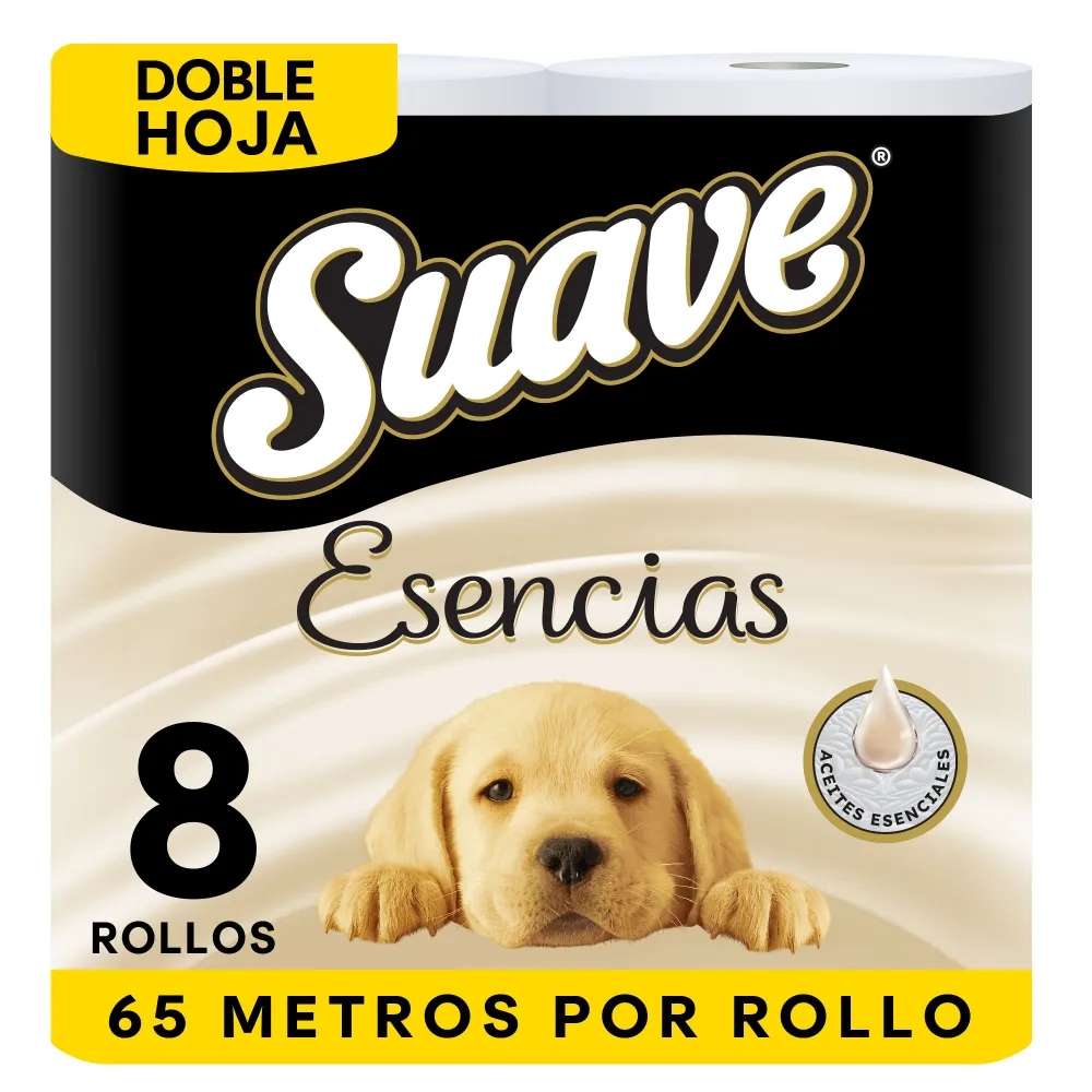 Papel Higiénico SUAVE Esencias Doble Hoja 65 metros Paquete 8un