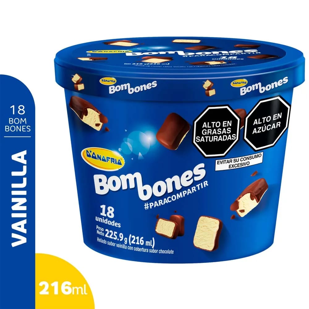 Helado Bombones D'ONOFRIO Pote 18un