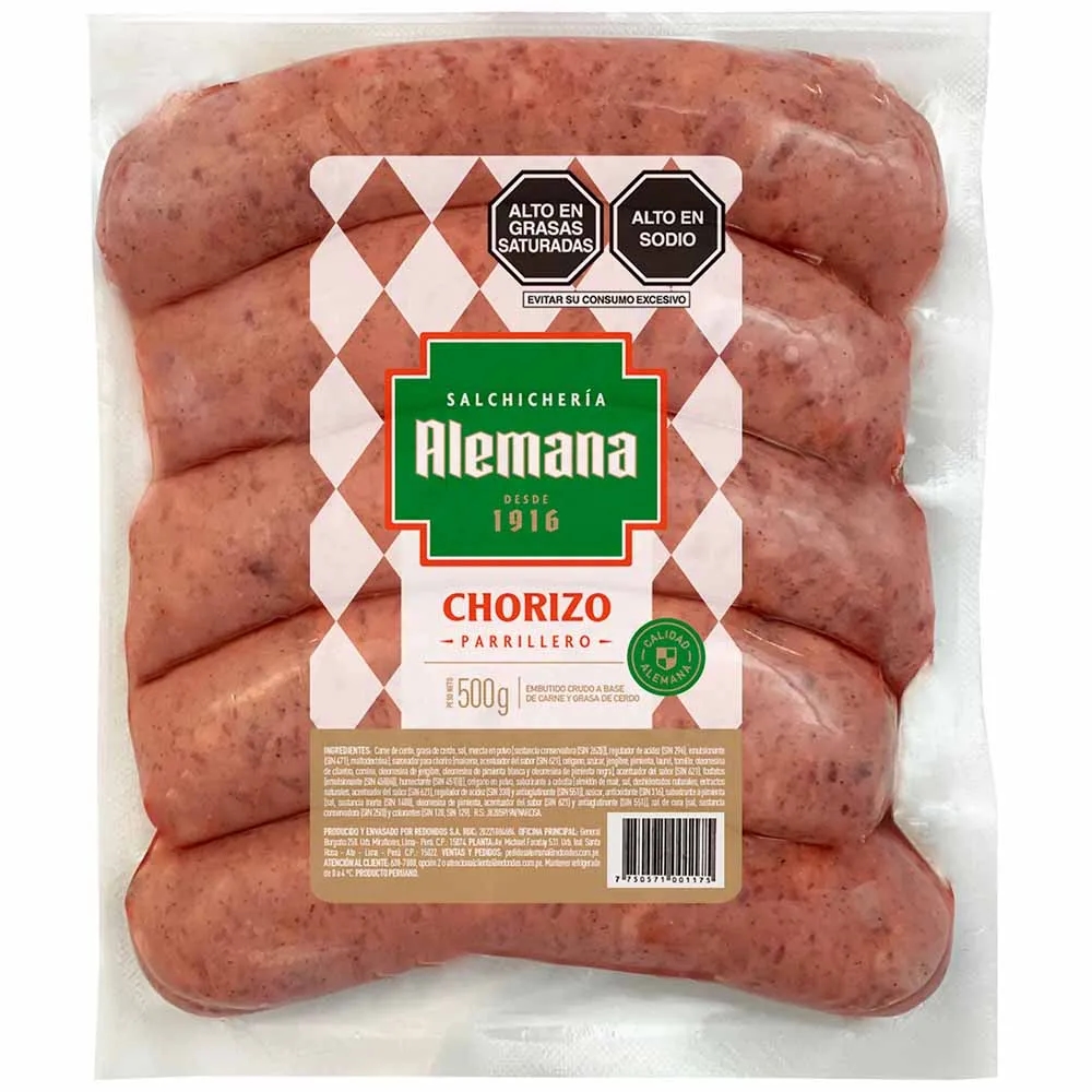 Chorizo Parrillero Crudo SALCHICHERÍA ALEMANA 500g