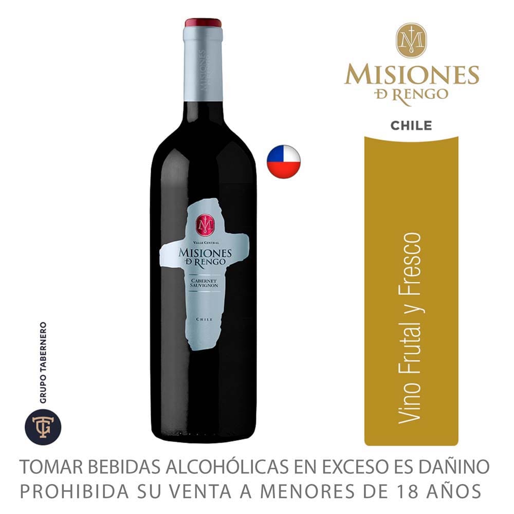 Vino MISIONES DE RENGO Cabernet Sauvignon Botella 750ml