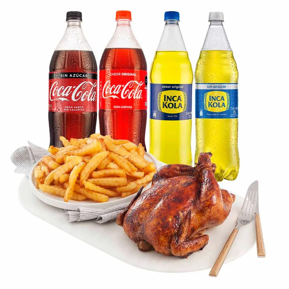 Pollo Rostizado + Papas Fritas + Gaseosa 1.5L