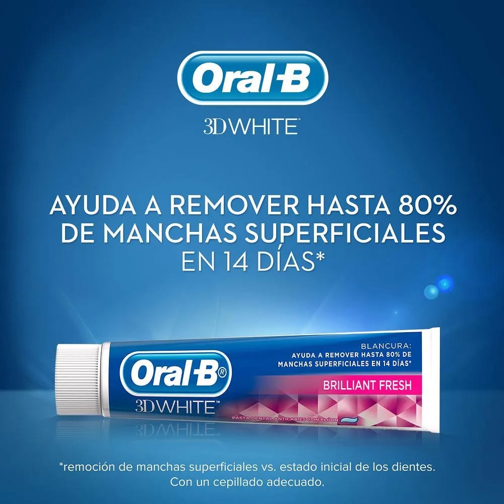 Pasta Dental ORAL-B 3D White 75ml Caja 2un