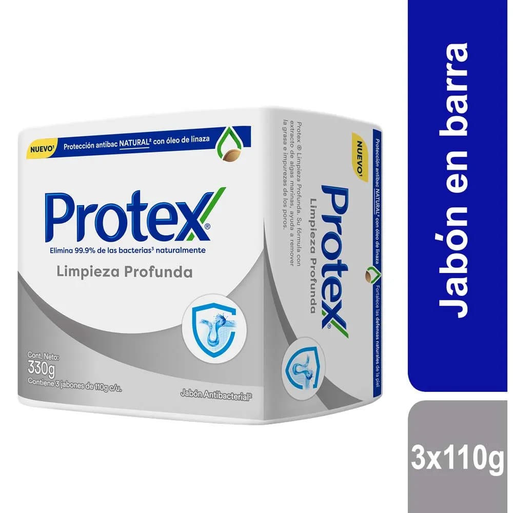 Jabón en Barra PROTEX Limpieza Profunda 3x 110g