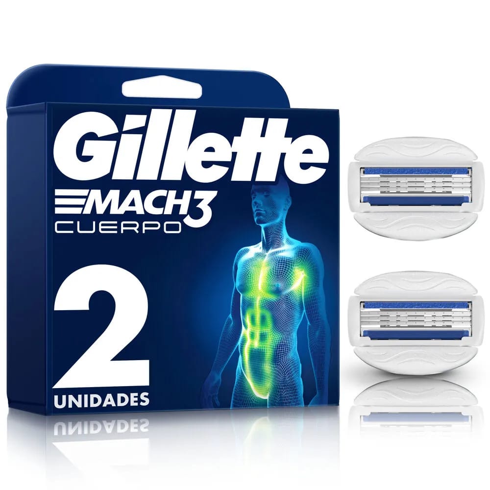 Repuestos para Máquina de Afeitar GILLETTE Mach3 Cuerpo Caja 2un
