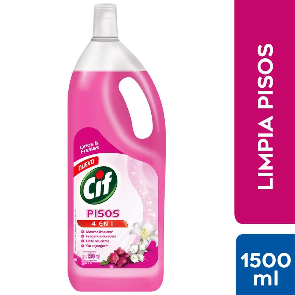 Limpiador de Pisos Líquido CIF Aroma Lirios y Fresias Botella 1.5L