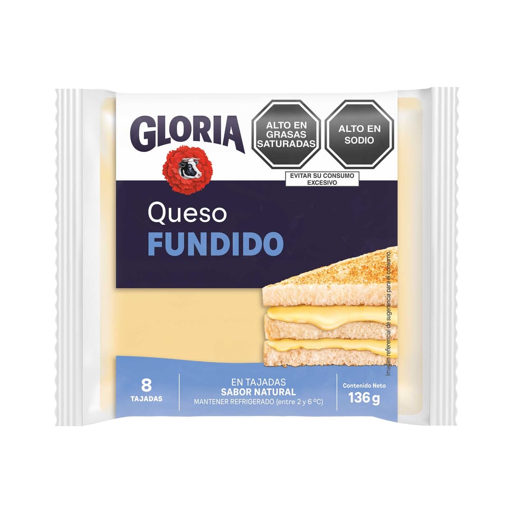 Queso Fundido Natural GLORIA Paquete 136g