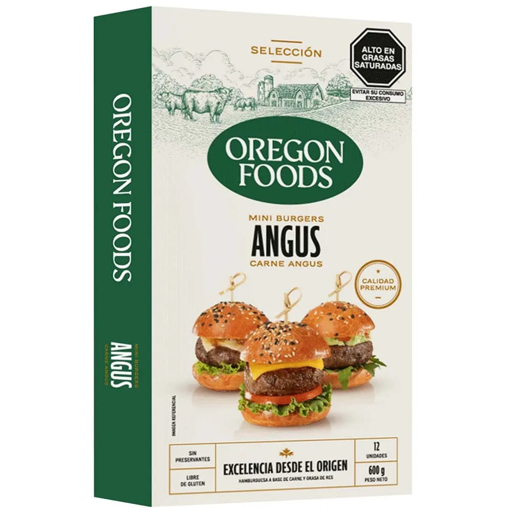 Mini Hamburguesas OREGON FOOD'S Carne Angus Caja 600g