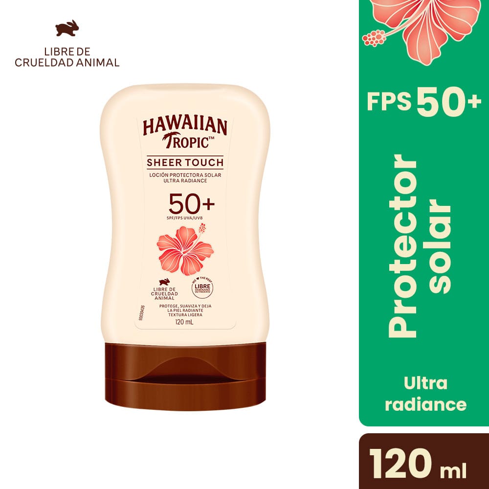 Protector Solar Facial HAWAIIAN TROPIC Sheer FPS50+ Frasco 120ml