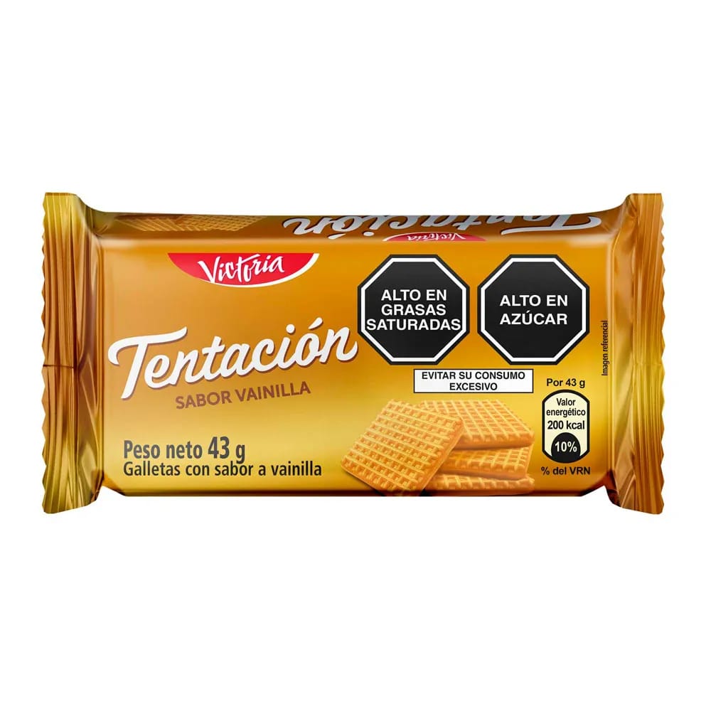 Galleta VICTORIA Tentación Sabor de Vainilla Bolsa 43g Paquete 6un