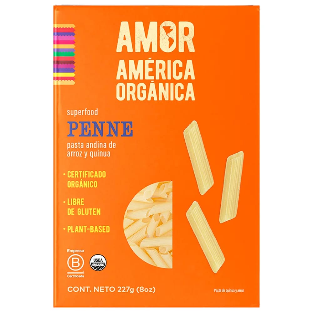 Pasta Penne sin Gluten AMÉRICA ORGÁNICA Caja 227g