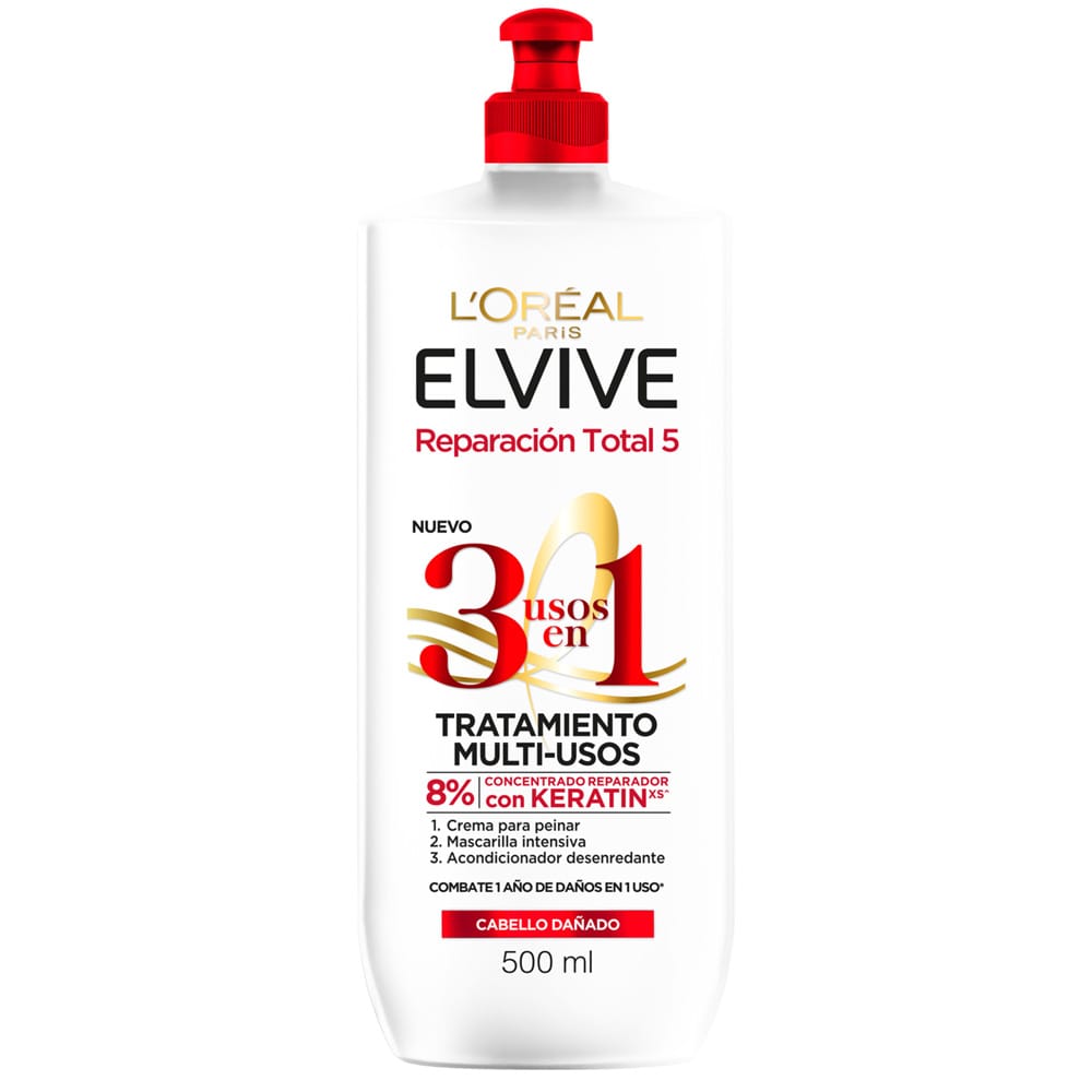 Mascarilla de Tratamiento 3 en 1 ELVIVE RT5 Loreal Paris Botella 500ml