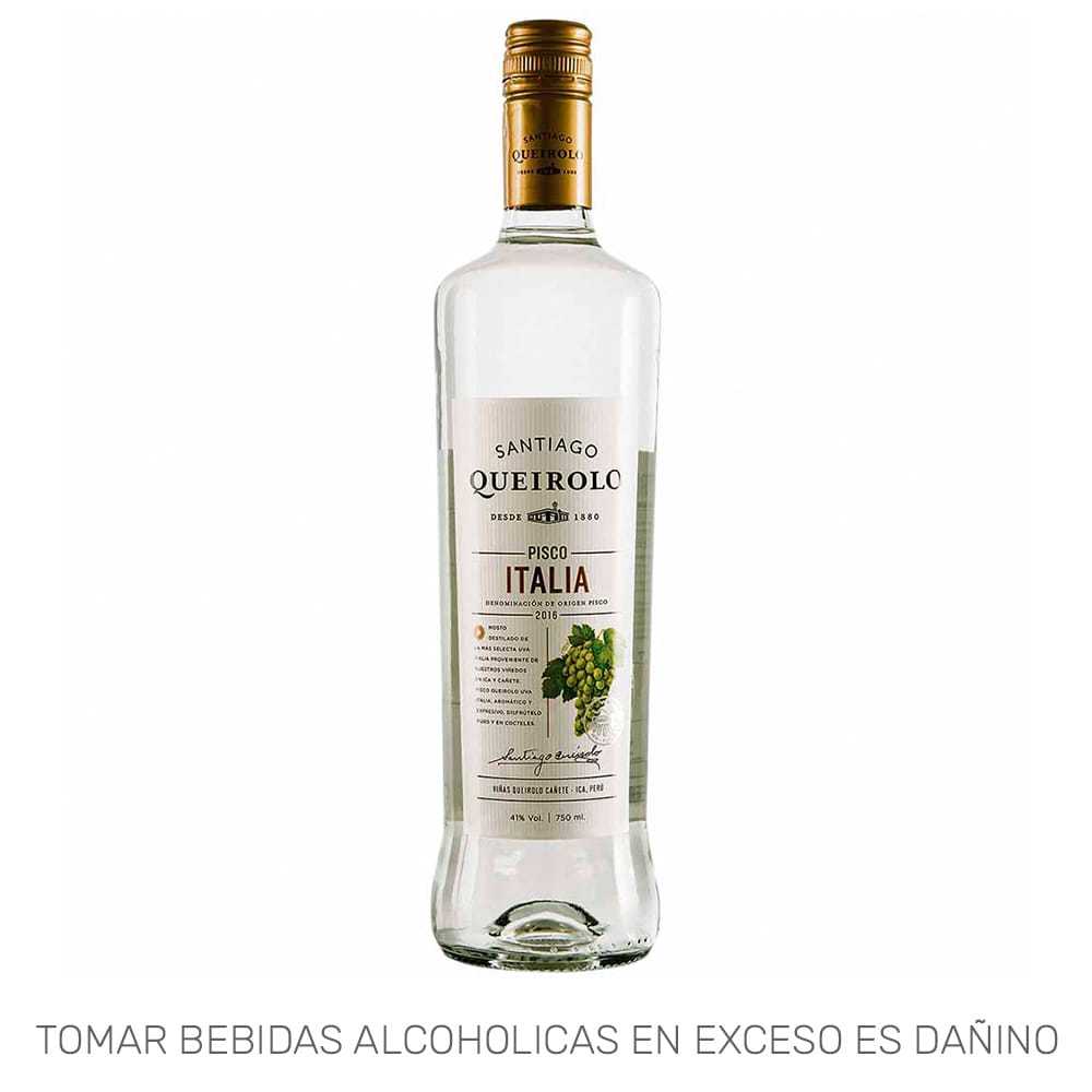 Pisco SANTIAGO QUEIROLO Italia Botella 750ml