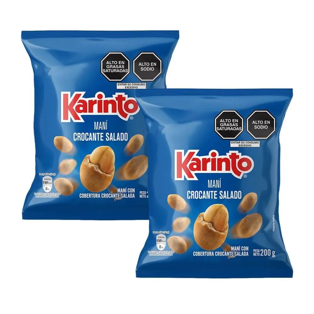 Pack Maní KARINTO Crocante Sal Bolsa 200g Paquete 2un