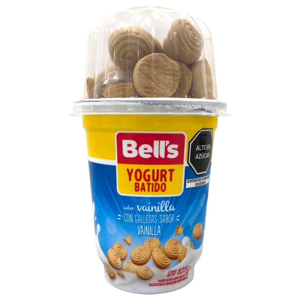 Yogurt Batido BELL'S Sabor a Vainilla con Galletas Vaso 125g