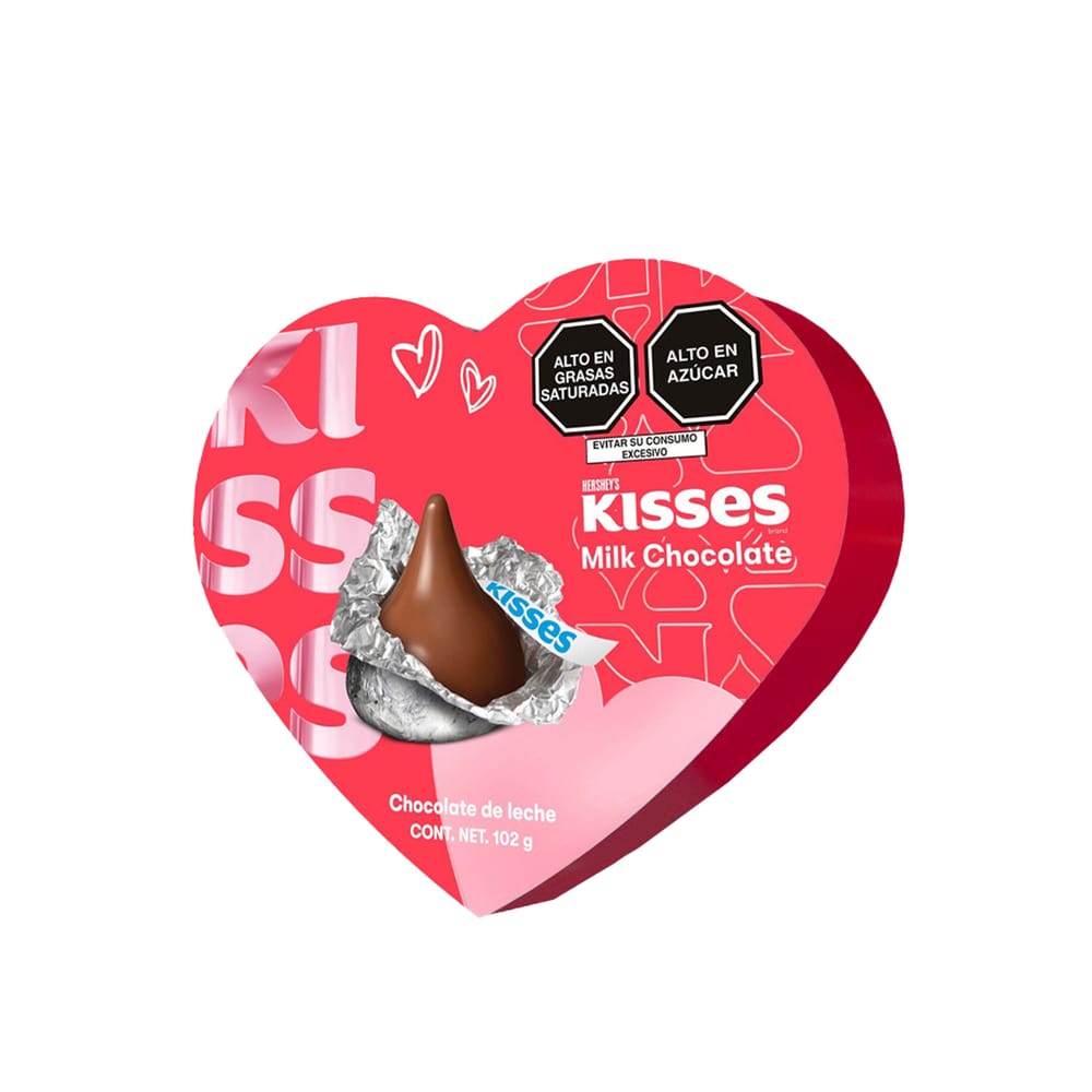 Chocolate HERSHEY'S Kisses Corazón Rojo Caja 102g