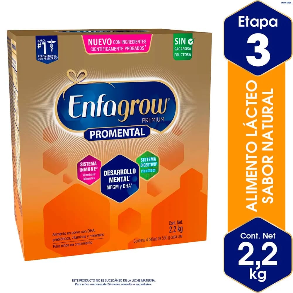 Fórmula Infantil ENFAGROW Premium Promental Sabor Natural Caja 2.2Kg