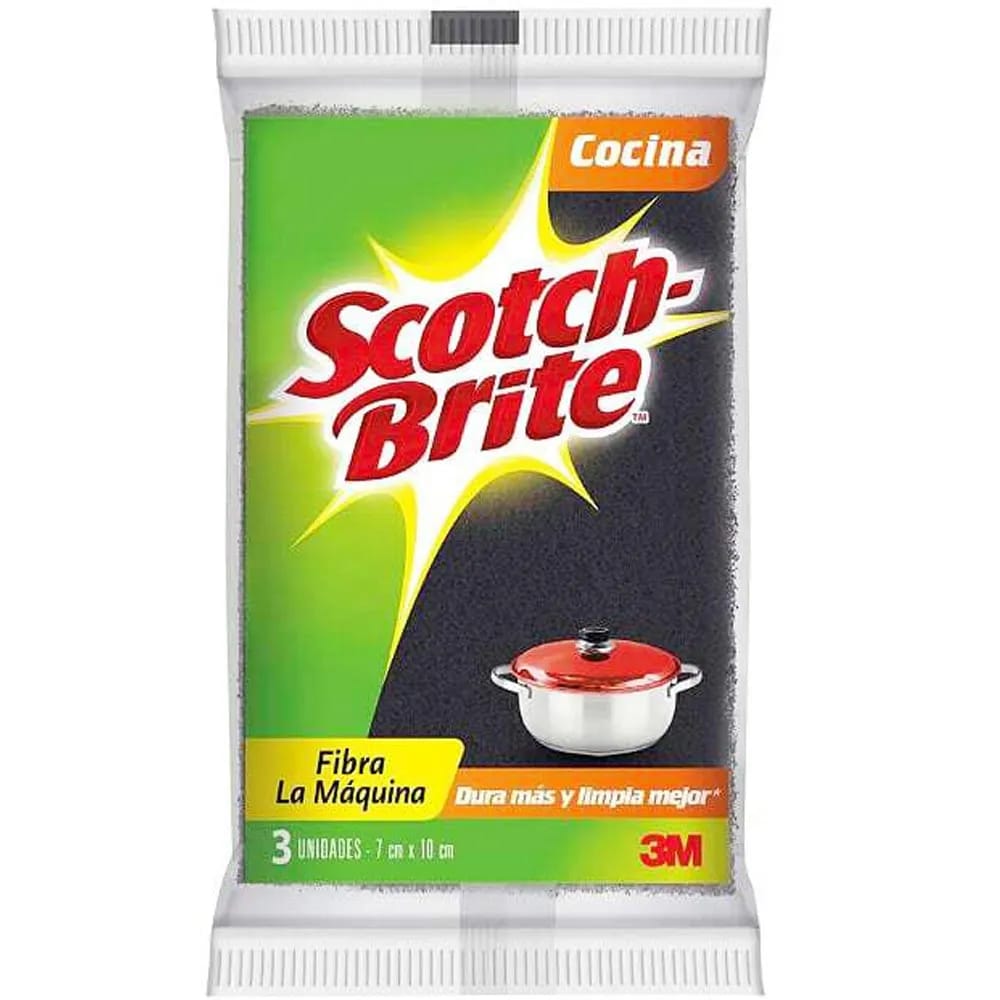 Esponja Fibra SCOTCH-BRITE La Máquina Paquete 3un