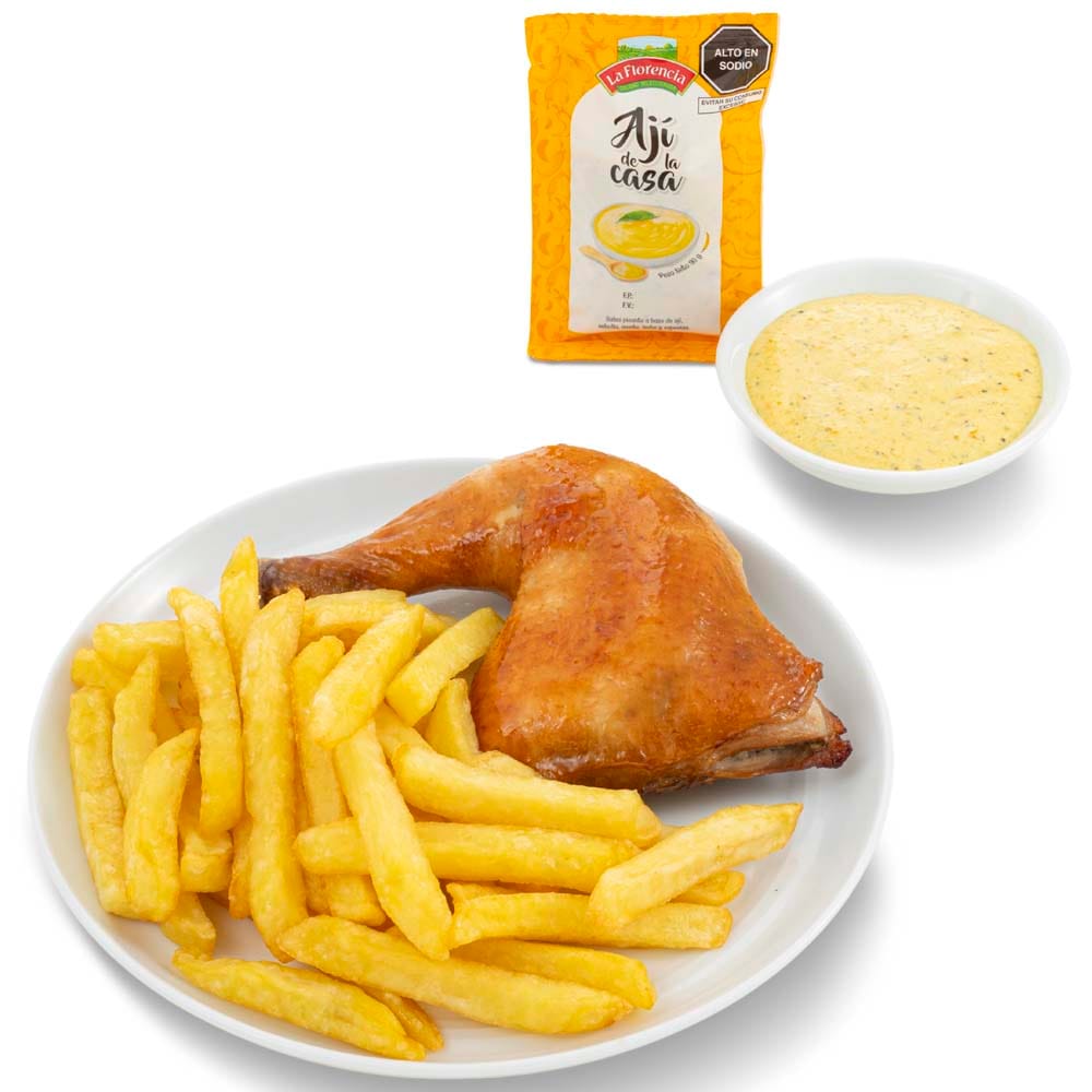 1/4 Pollo Rostizado + Papas Fritas