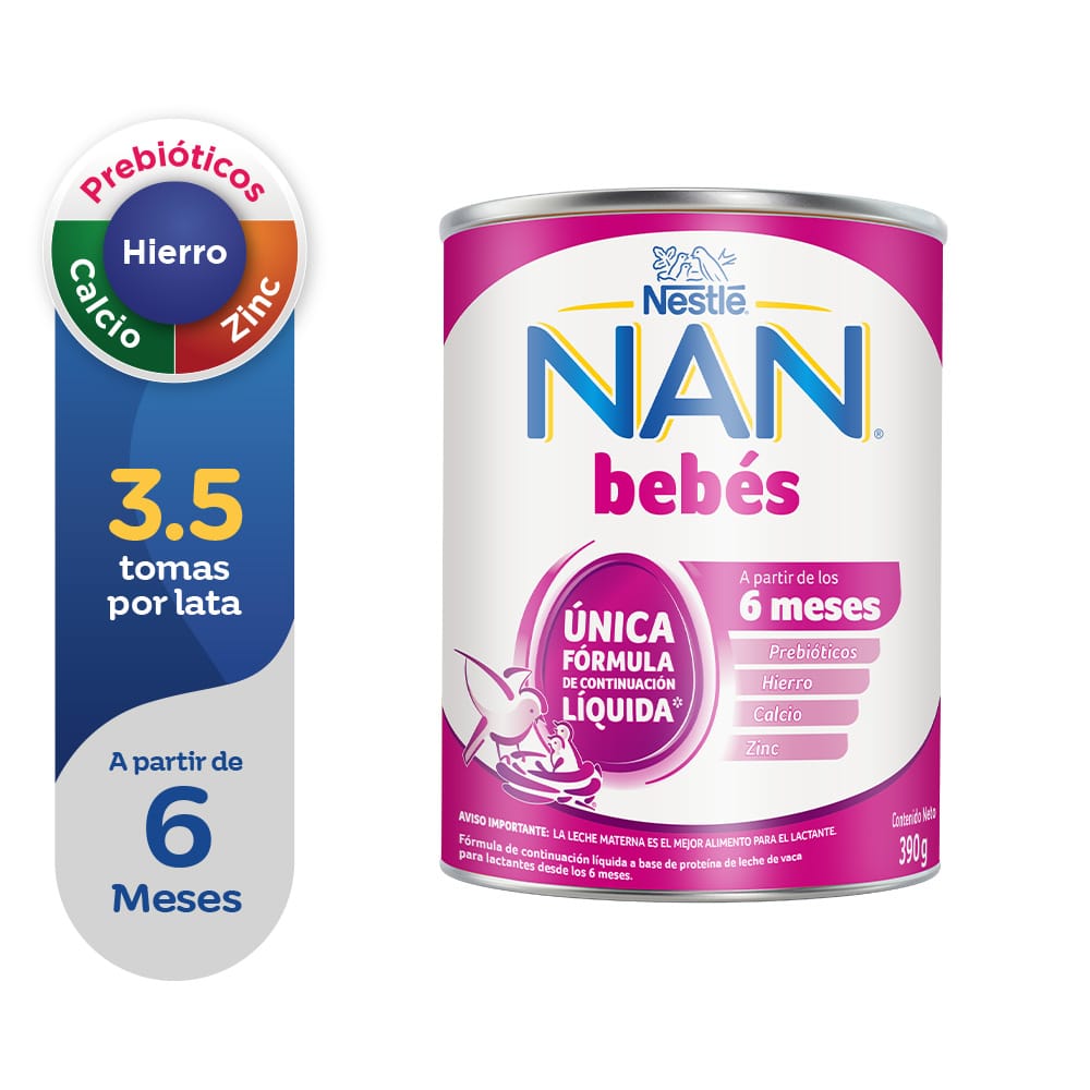 Fórmula Láctea NAN 2 Bebés Lata 390g