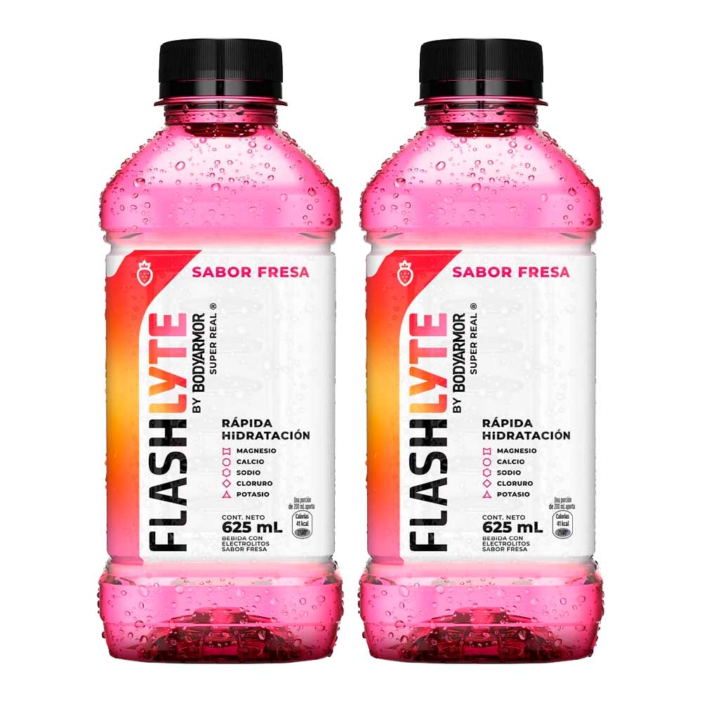 Pack Rehidratante FLASHLYTE Sabor a Fresa Botella 625ml x2un
