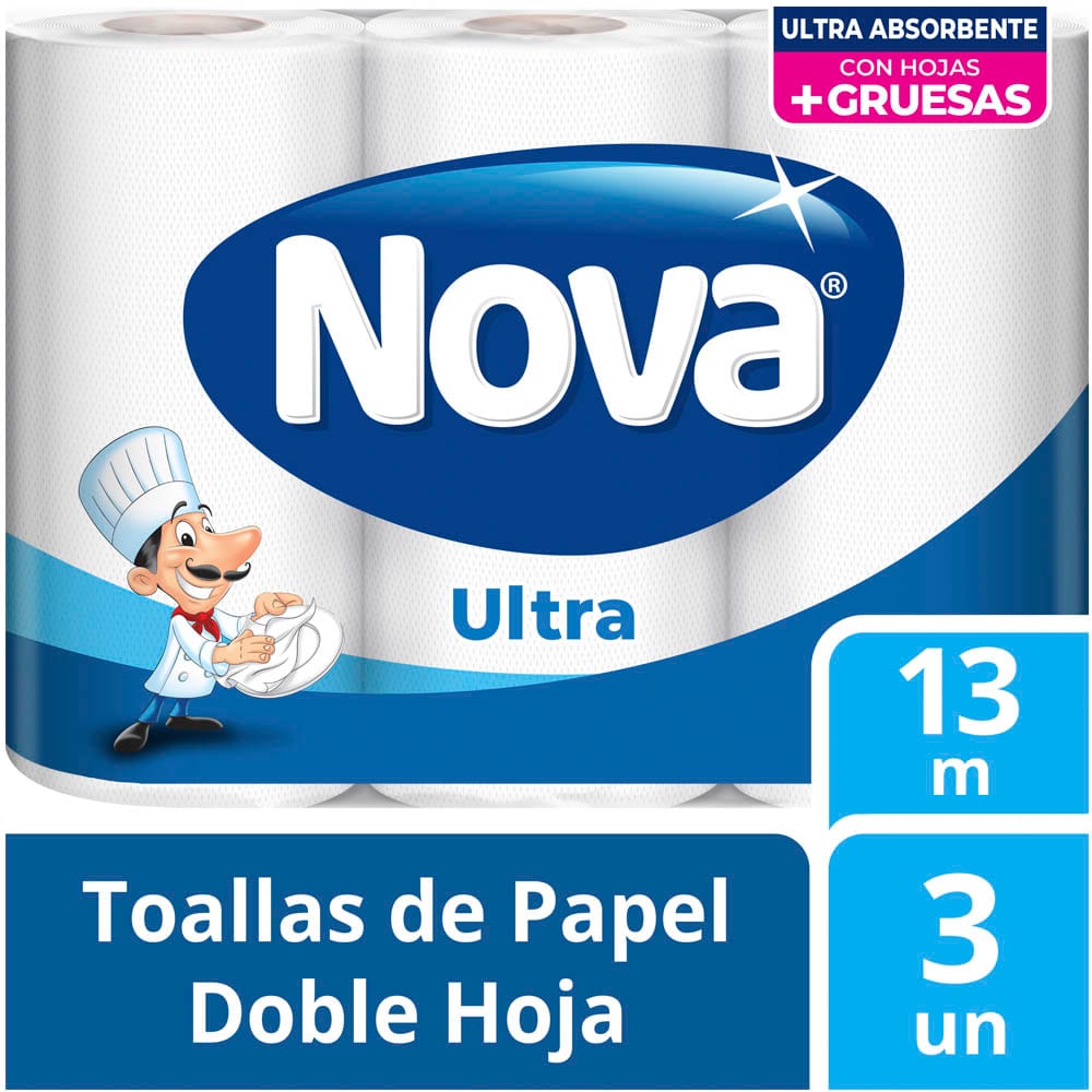 Papel Toalla NOVA Ultra Paquete 3un