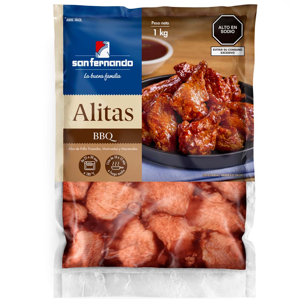Alitas BBQ SAN FERNANDO Empaque 1kg