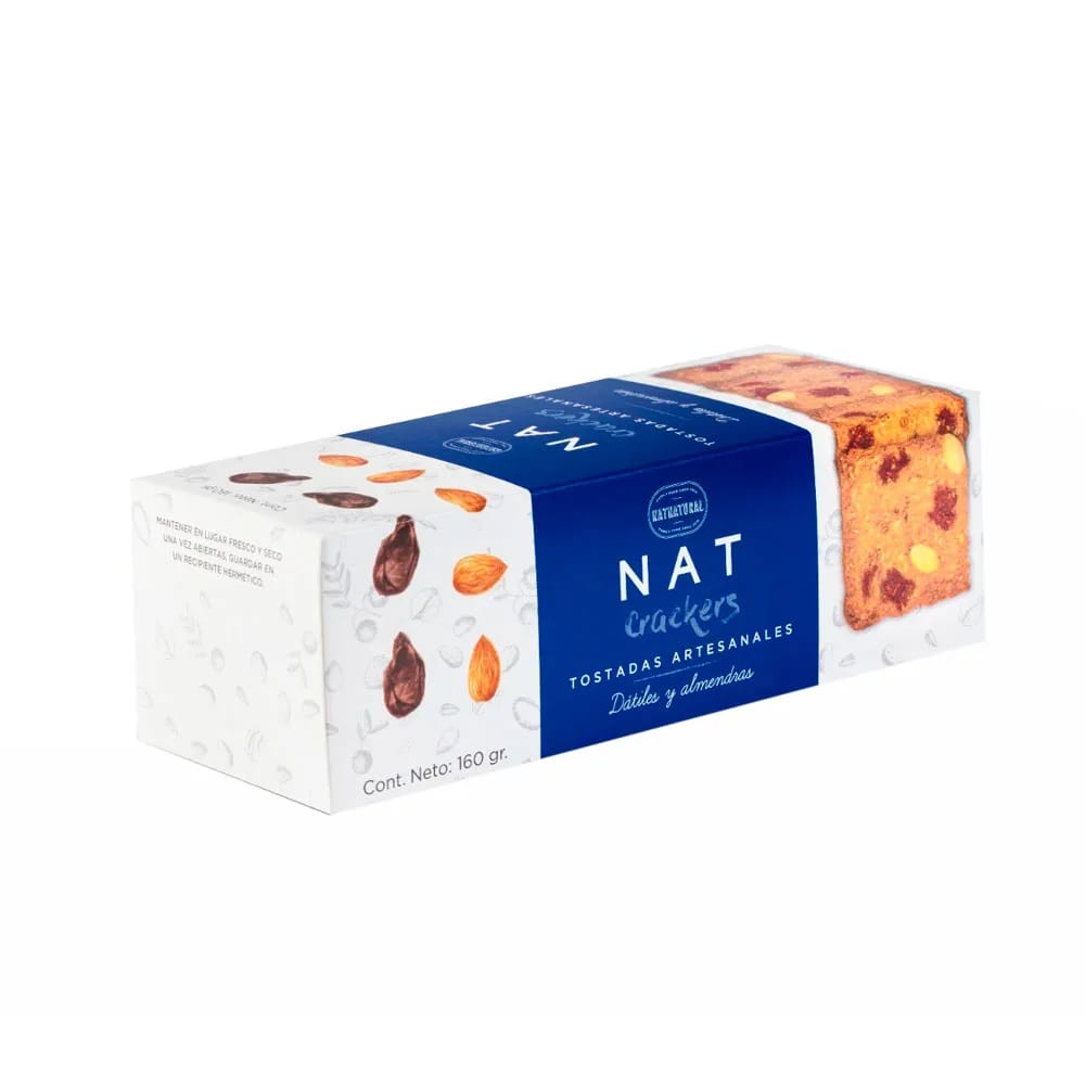 Tostadas NATCRACKERS Datiles y Almendras Caja 160g