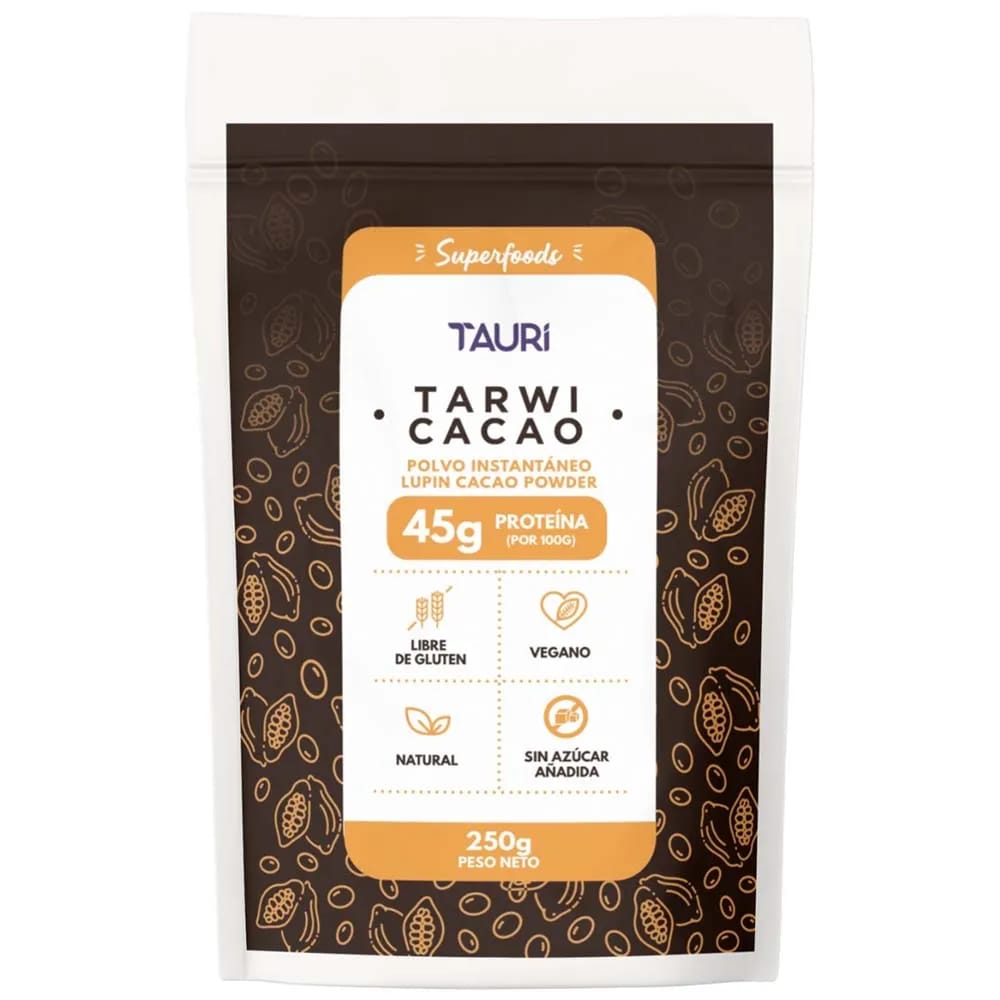 Polvo Instantáneo de Tarwi TAURI con Cacao en Polvo Doypack 250g