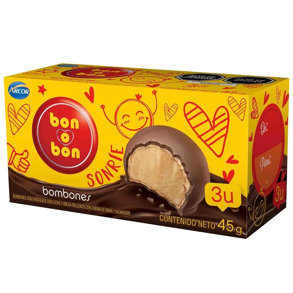 Bombones Surtidos de Chocolate BON O BON Caja 45g