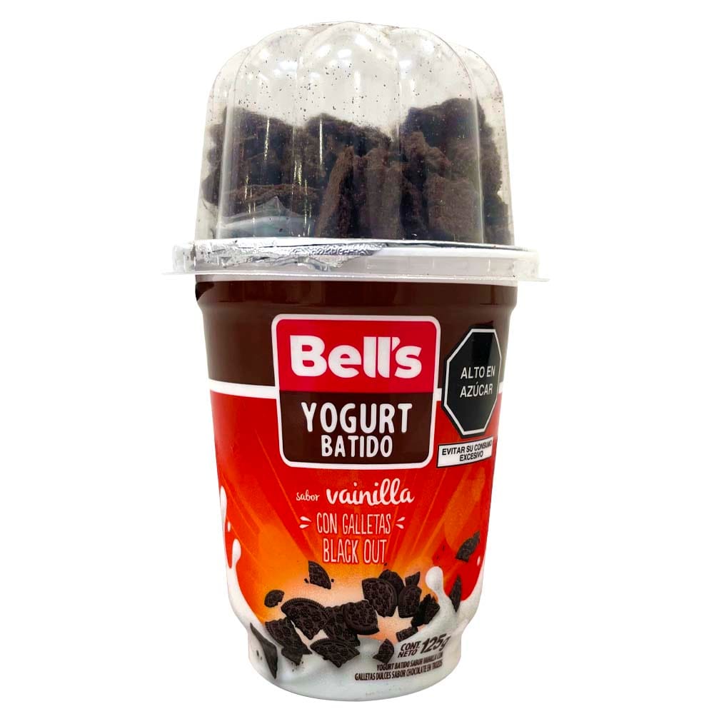 Yogurt Batido BELL'S Sabor a Vainilla con Galletas Blackout Vaso 125g