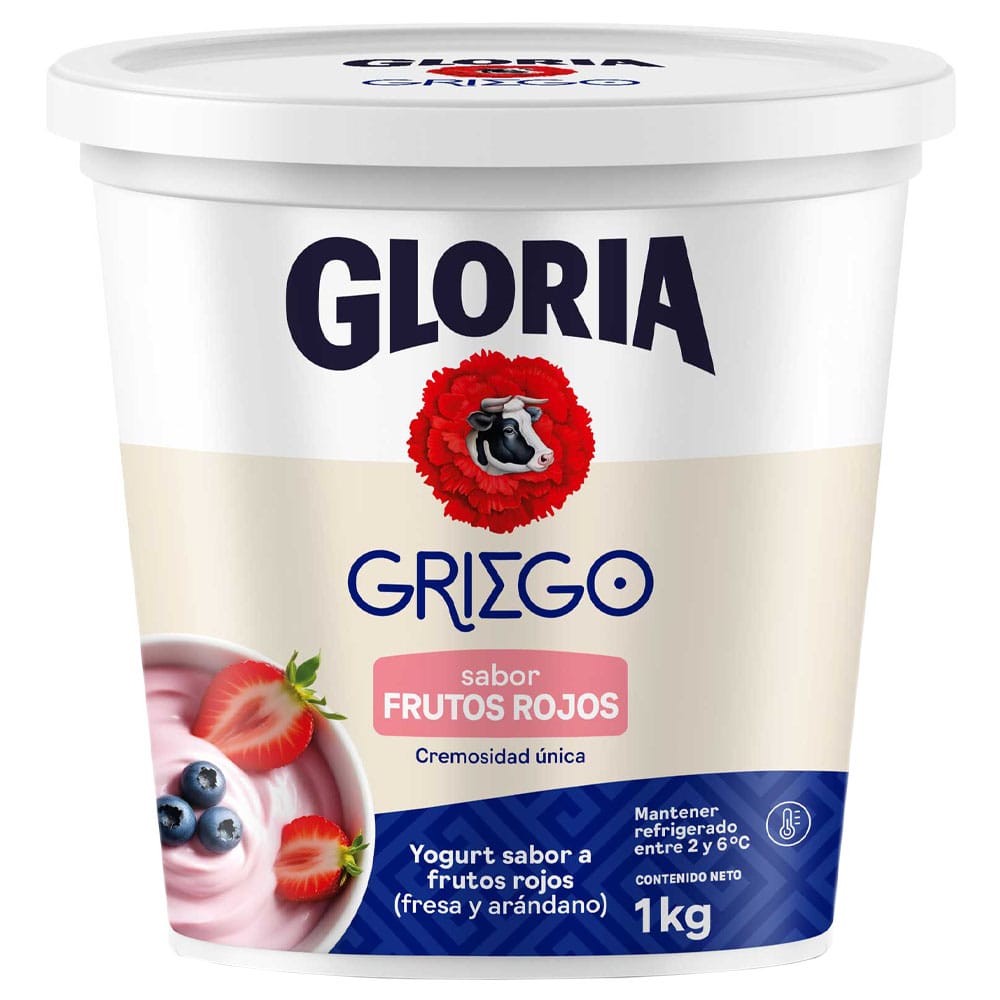Yogurt Griego GLORIA Frutos Rojos Pote 1Kg