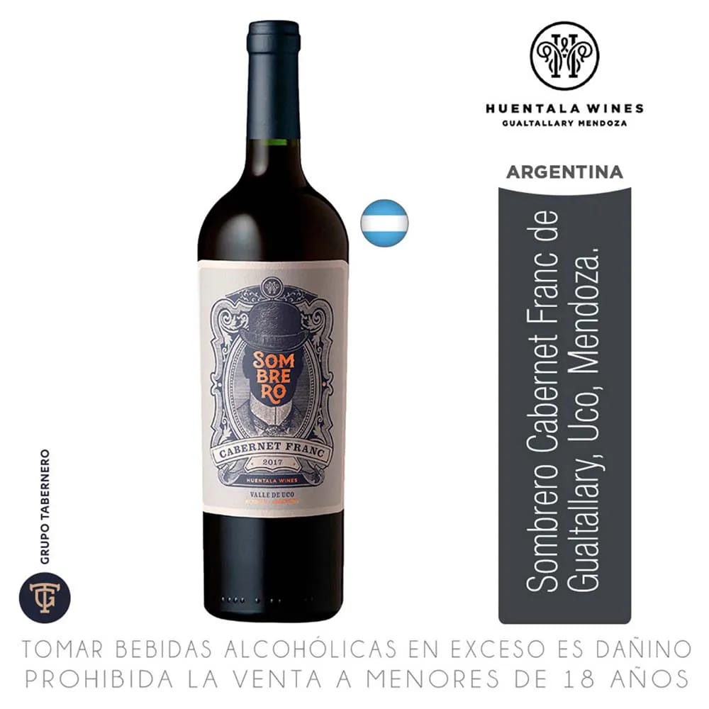 Vino SOMBRERO Cabernet Franc Botella 750ml