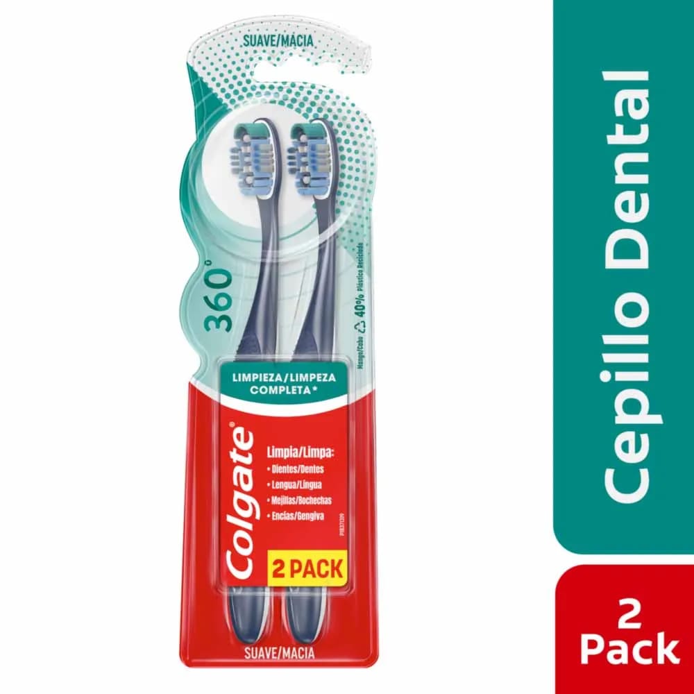 Cepillo de Dientes COLGATE 360° Suave 2un